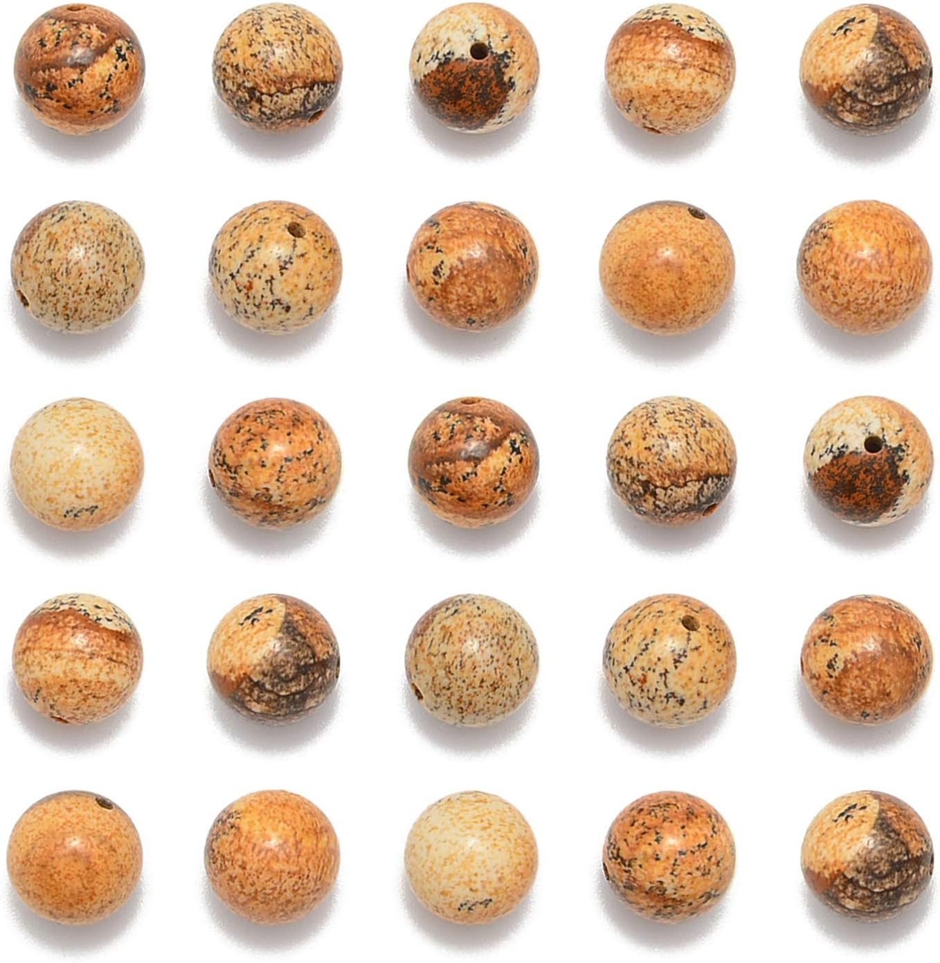 NCB 100pcs Original Natural Stone Beads Gemstone Round Loose Beads 6mm 8mm 10mm (Blue Aventurine, 6mm 100Beads) - Colors A