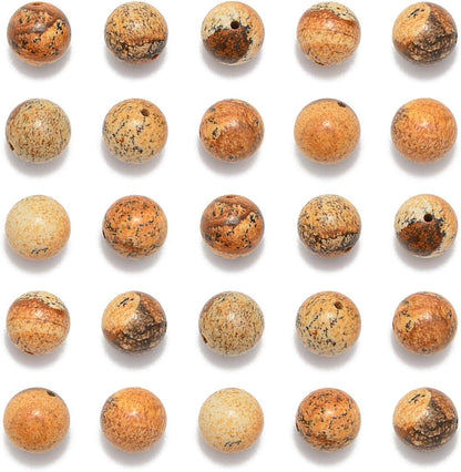 NCB 100pcs Original Natural Stone Beads Gemstone Round Loose Beads 6mm 8mm 10mm (Blue Aventurine, 6mm 100Beads) - Colors A
