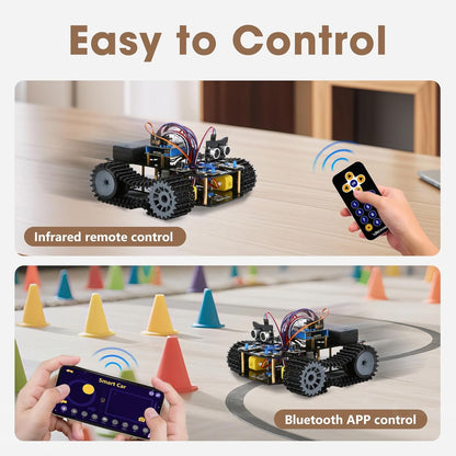 Robotics for Kids Ages 8-12, ACEBOTT Smart Robot Arm Car Kit with 5DOF, STEM Toys for Boys Age 8-12 12-16+, ESP32 Arduino/Python/Blockly Coding, App & Remote Control, STEM DIY Gift for Teens & Adults