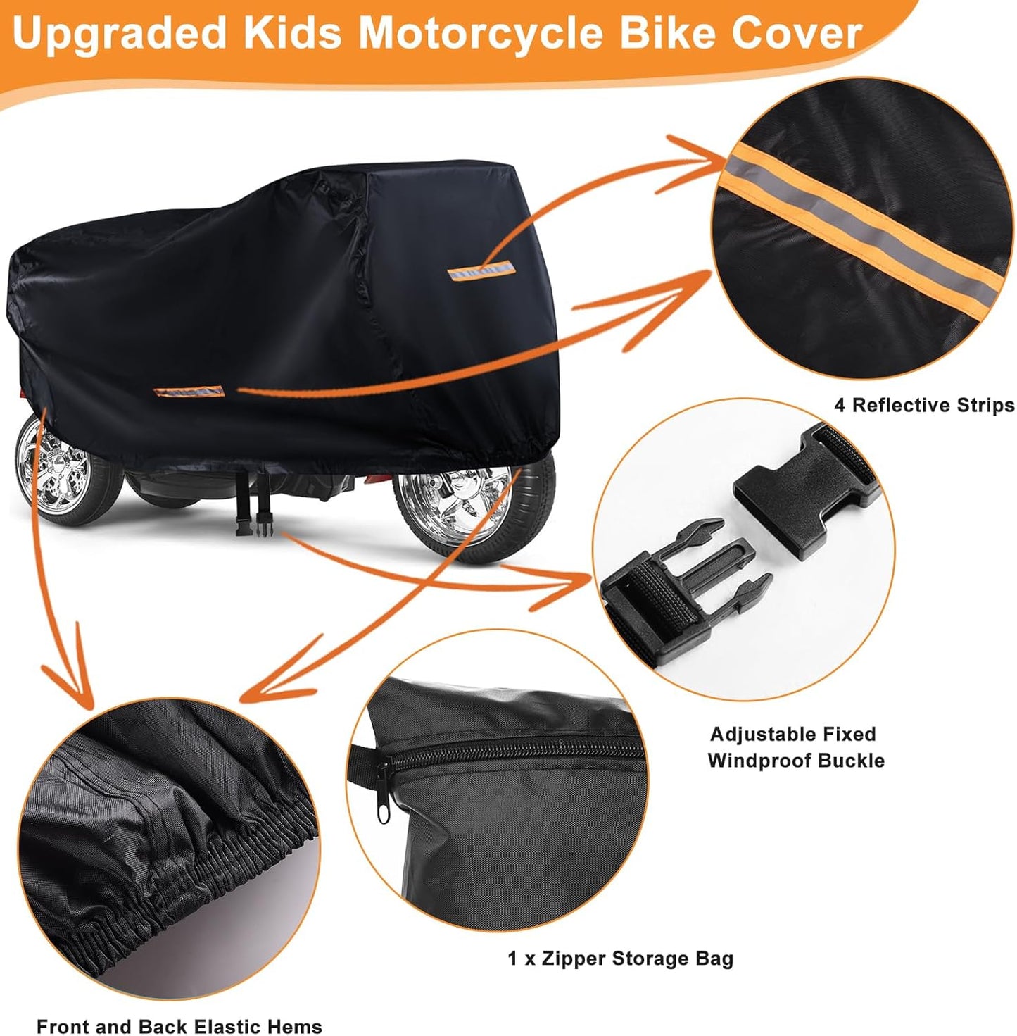 Kids Ride On Car Cover 2PCS,Large Power Wheels Cover Waterproof,Heavy Duty 420D Universal Toy Car Cover for Power Wheels Jeep & Toddler Electric Vehicles,All Season Protection,with 3 Reflective Strips