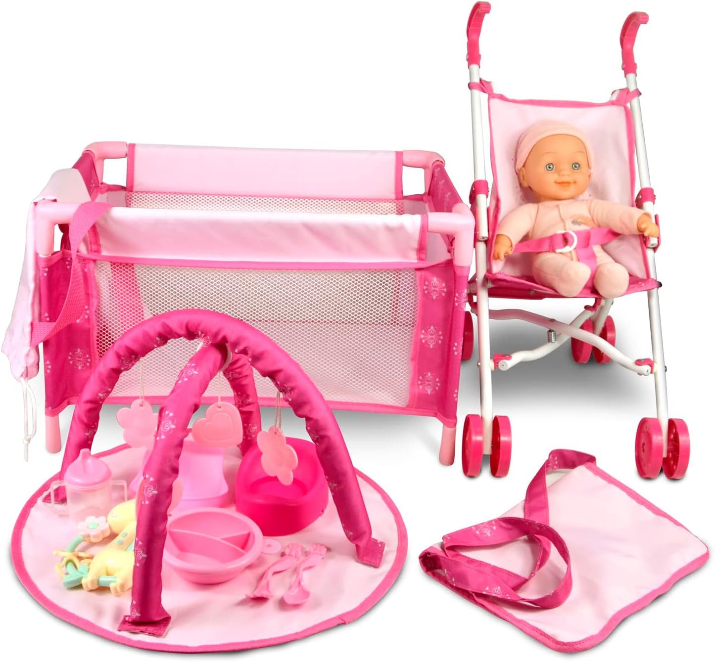 Anivia Stroller Toy Collection Doll Stroller Baby Doll Accessories for Toddlers 1-3Heart Design Gifts for Toddlers and Girls Toy Stroller
