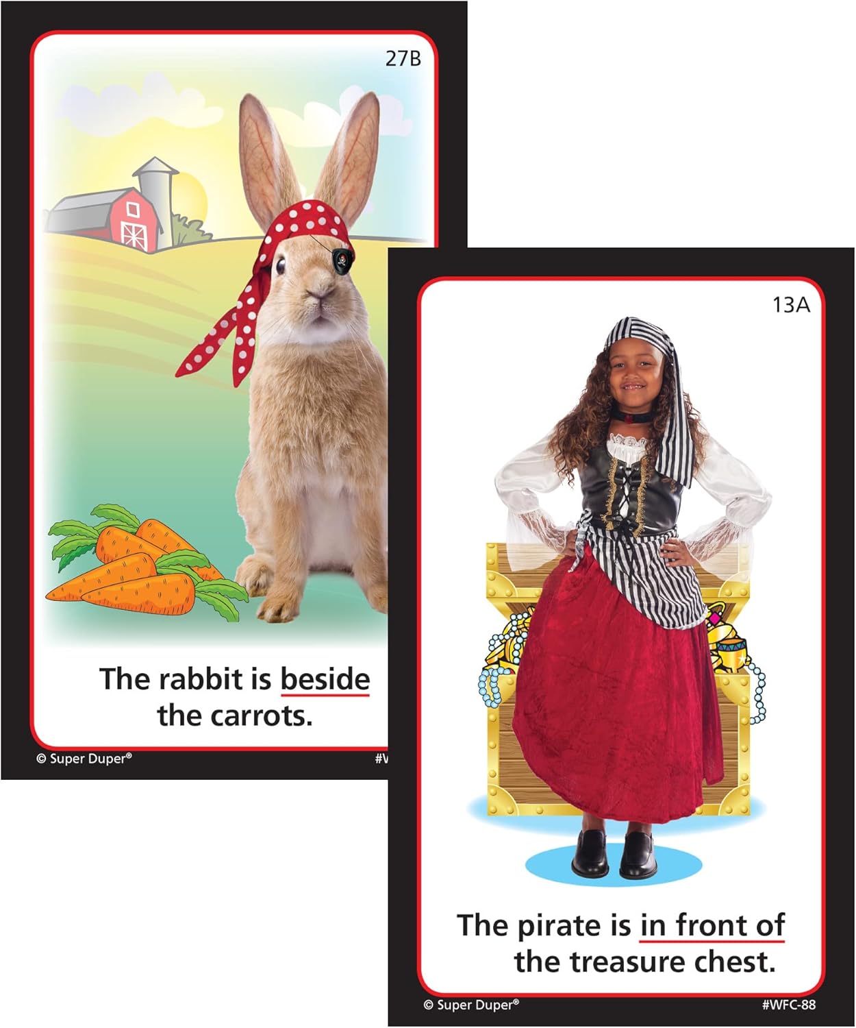 Super Duper Publications | Pirates & Pals Preposition Fun Deck Flash Cards | Educational Learning Resource for Children