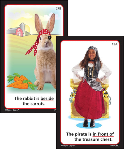 Super Duper Publications | Pirates & Pals Preposition Fun Deck Flash Cards | Educational Learning Resource for Children