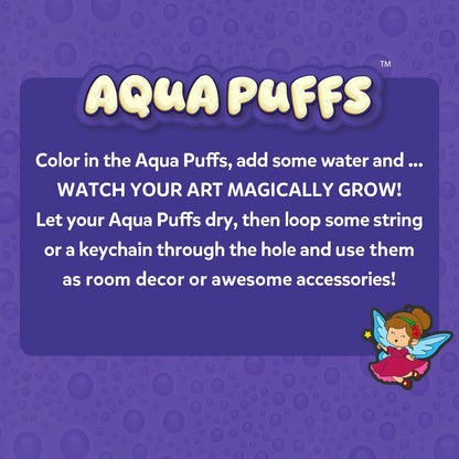 Skillmatics Aqua Puffs - 3D Art Kit, Animals, Mess-Free Paint by Number Craft for Kids, DIY Color Activity, Screen-Free Entertainment, Travel & Creative Gift for Girls & Boys Ages 4, 5, 6, 7, 8, 9, 10