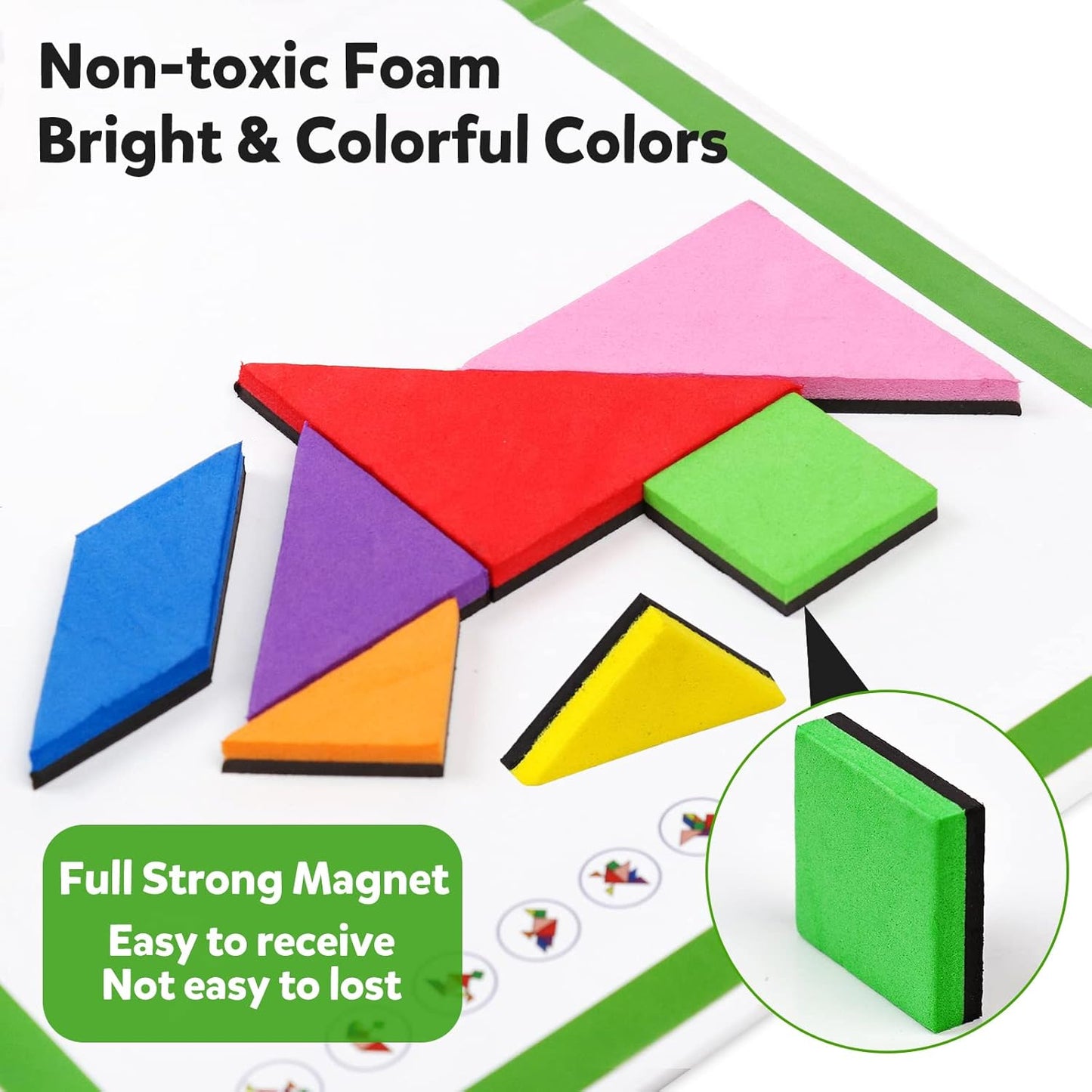 Travel Tangram Puzzle Car Game Magnetic Pattern Blocks Road Airplane Trip Essentials Activities Montessori Educational Toys Brain Teasers Book for Age 4-8 Kids Boys Girls Toddler (240 Solution)