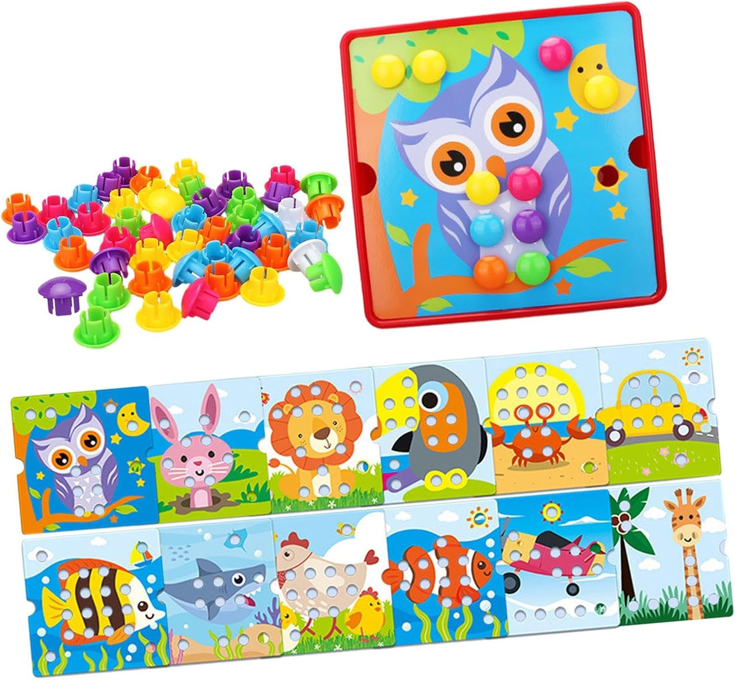 Creative Pegboard Game Set for Toddlers and Preschoolers, Style E
