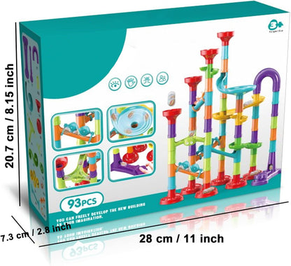 50 PCS Marble Toy Premium Set,STEM Educational Building Block Toy,Marble Track Race Set with 15 Glass Marbles for Boys & Girls,Construction Building Blocks Toys for Kids