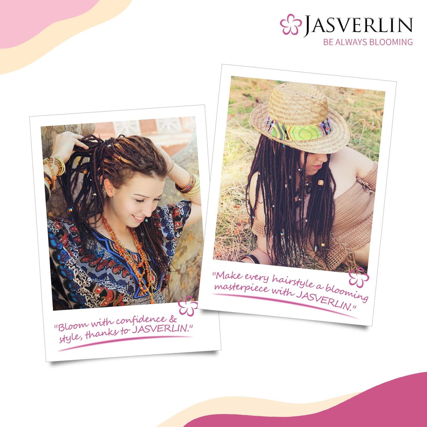 JASVERLIN Hair Beader Tool: Automatic Beads Loader for Braids, Ponytails, and Hair Threading Applicator Set (15 pcs, Black)