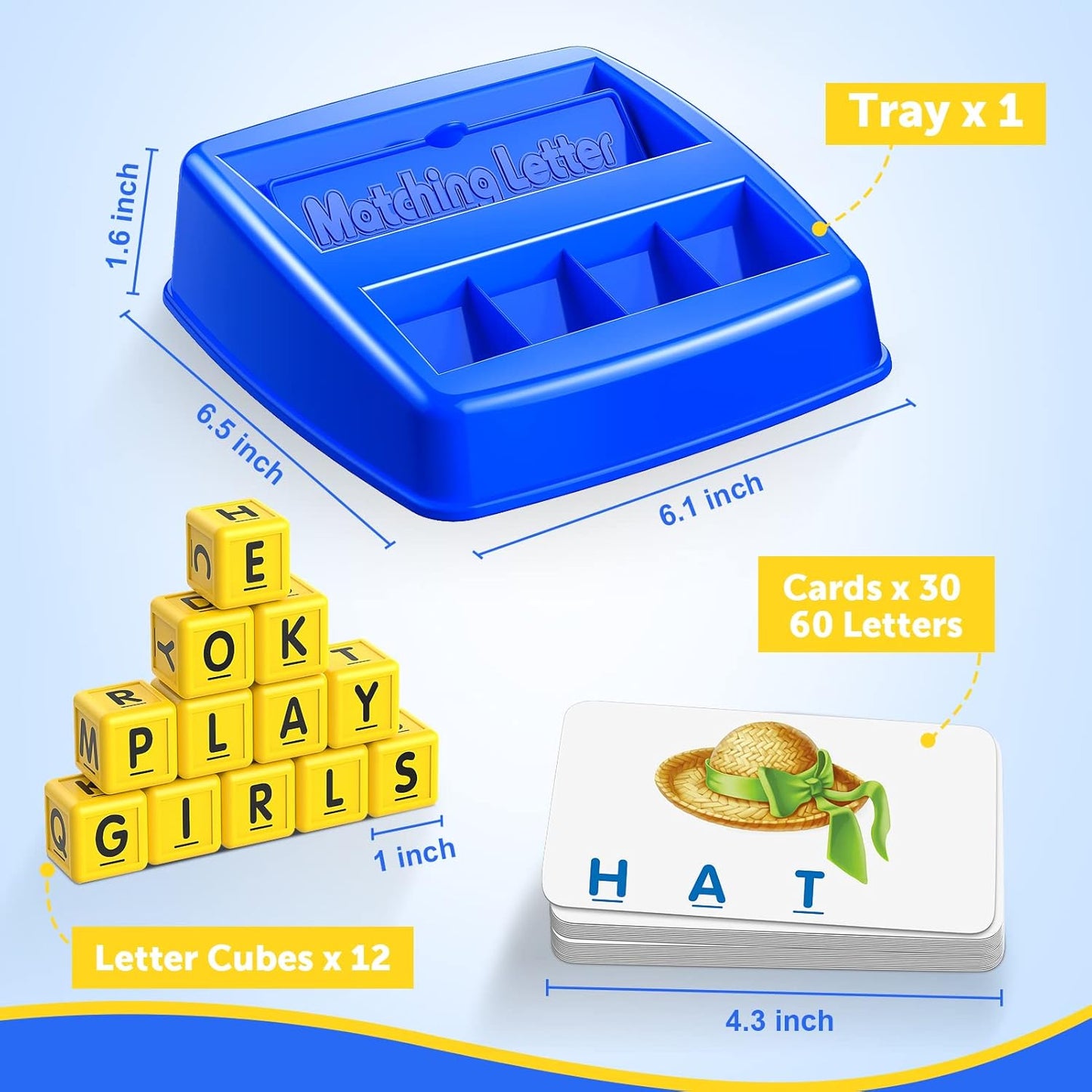 Toys for 3-8 Year Olds Boys Girls, Matching Letter Game Educational Games for Kids Ages 3-8 Easter Birthday Gifts for 3-8 Year Olds Boys Girls Preschool Kindergarten Educational Spelling Toys Green