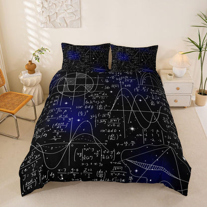 Erosebridal Chemistry Lab Bedding Set Twin Size Chemical Equation Duvet Cover for Boys Girls Chemical Elements Science Theme Comforter Cover Teens Kids Science Students Bedding School Dorm Room Decor