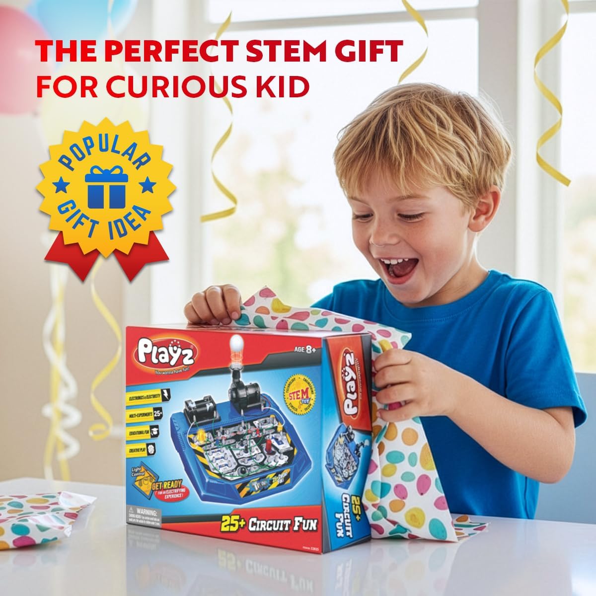 Playz Advanced Electrical Circuit Board Engineering Kit for Kids with 328+ STEM Projects on Electricity, Voltage, Currents, Resistance, & Magnetic Science | Gift for Children Age 8-13+