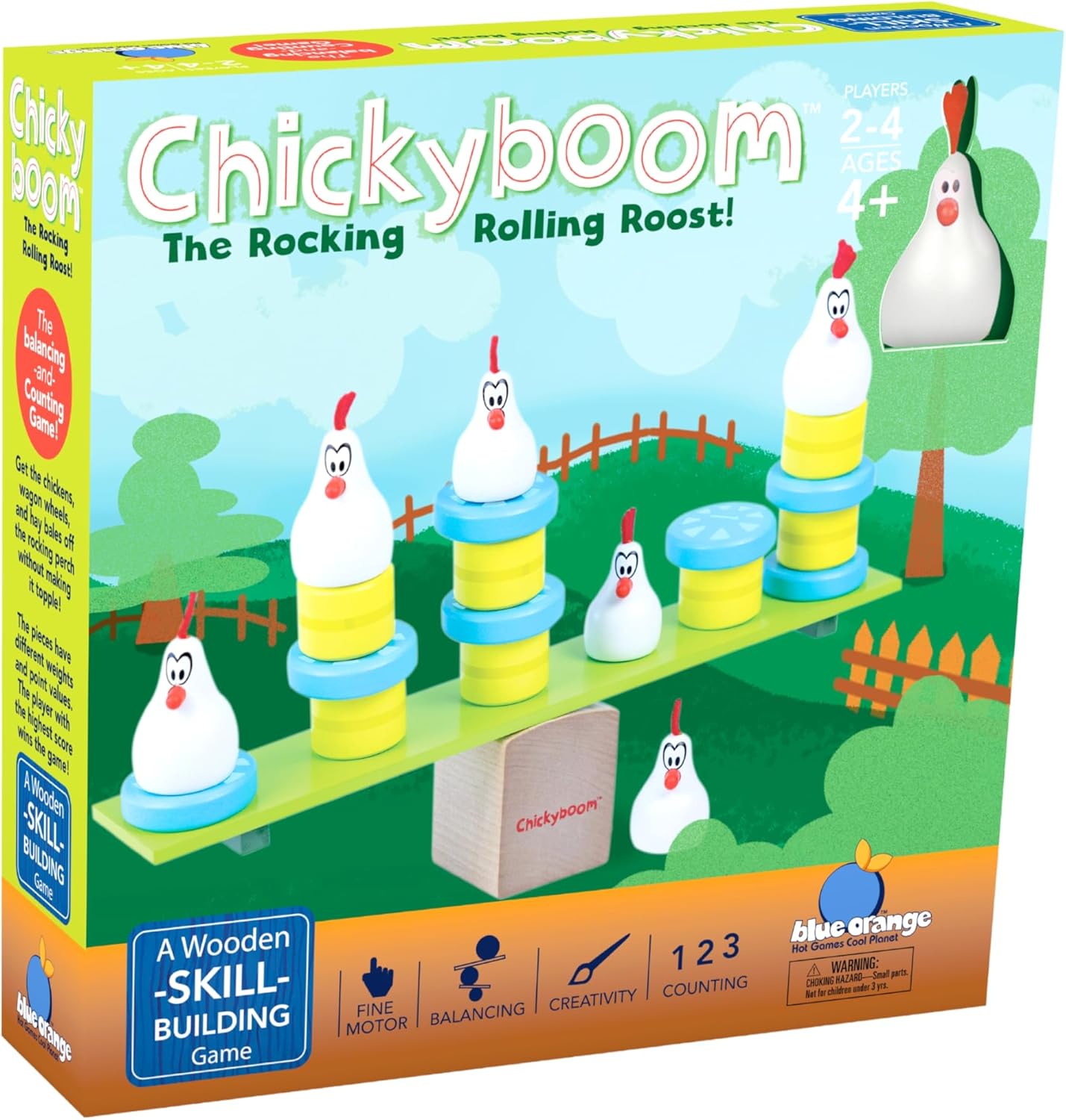 Blue Orange Games Chickyboom Award Winning Wooden Skill Building Balancing Game for Kids (350)
