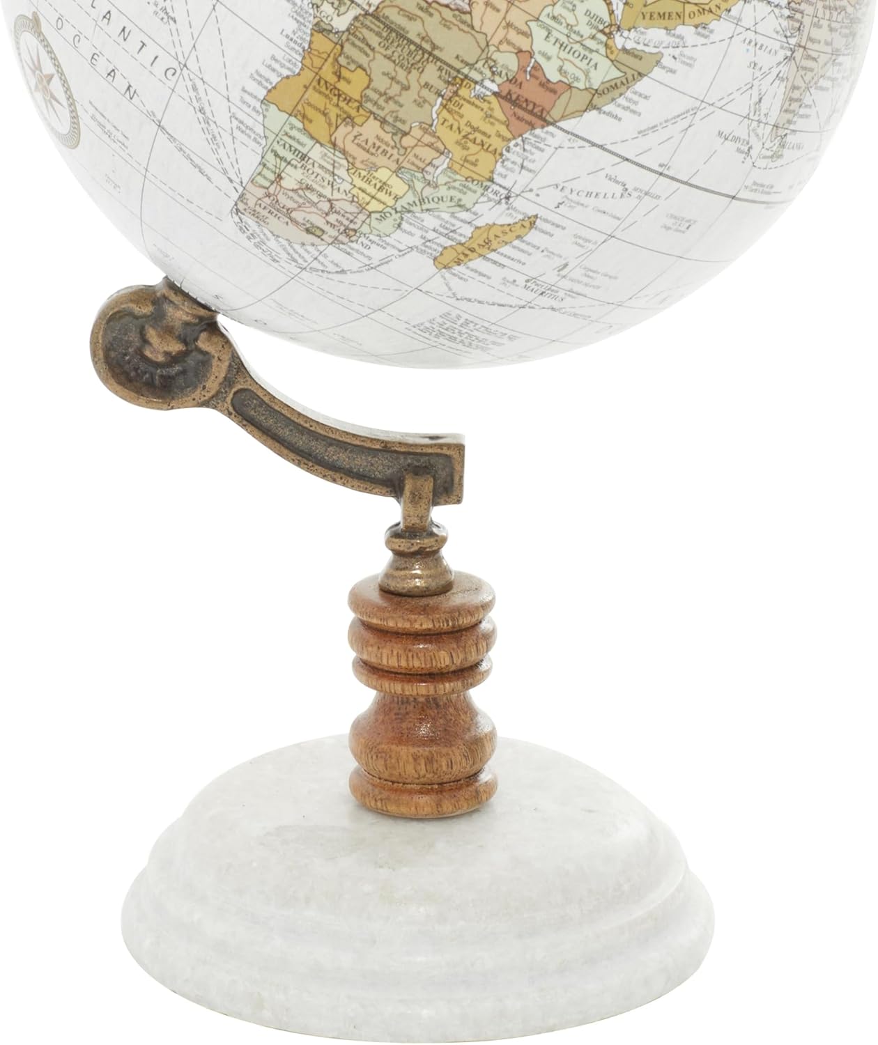 Deco 79 Marble Globe with Marble Base, 7" x 7" x 11", Teal