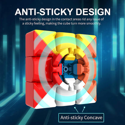 3x3x3 Speed Cube,Stickerless Magic Cube,Smooth Turning Puzzle Box with Anti-Sticky Design,The Most Educational Toy to Effectively Improve Your Child's Concentration and Responsiveness