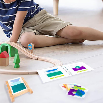 predolo Wooden Pattern Blocks, Brain Teaser Puzzle, Shape Puzzle Tangram Shapes for Focus Reasoning Skills Patience Visual Perception