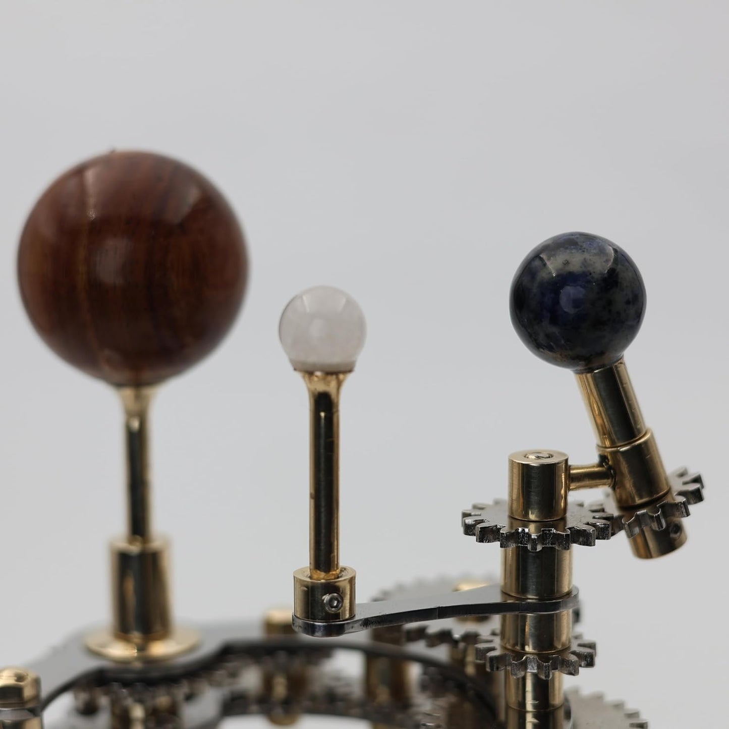 Solar System Model | Educational & Decorative Astronomy Orrery | Premium Brass Mechanical Planetarium (8" Earth & Moon)