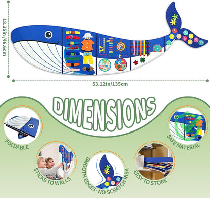 Busy Board Montessori Busy Board, Sensory Wall Activity Board- Toddlers Montessori Toys，Learning & Educational Panel Center for Kids Age 3+，Perfect Gift for Boys & Girls (Birthday, Christmas)