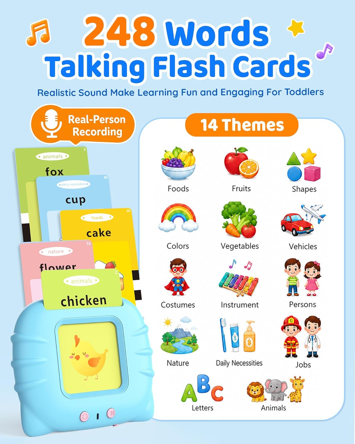Aullsaty Talking Flash Cards for Toddlers 1-3, Upgraded 248 Sight Words Montessori Speech Therapy Toy, Autism Sensory Educational Learning Toys, Birthday Gifts for Boys Girls (Pink)