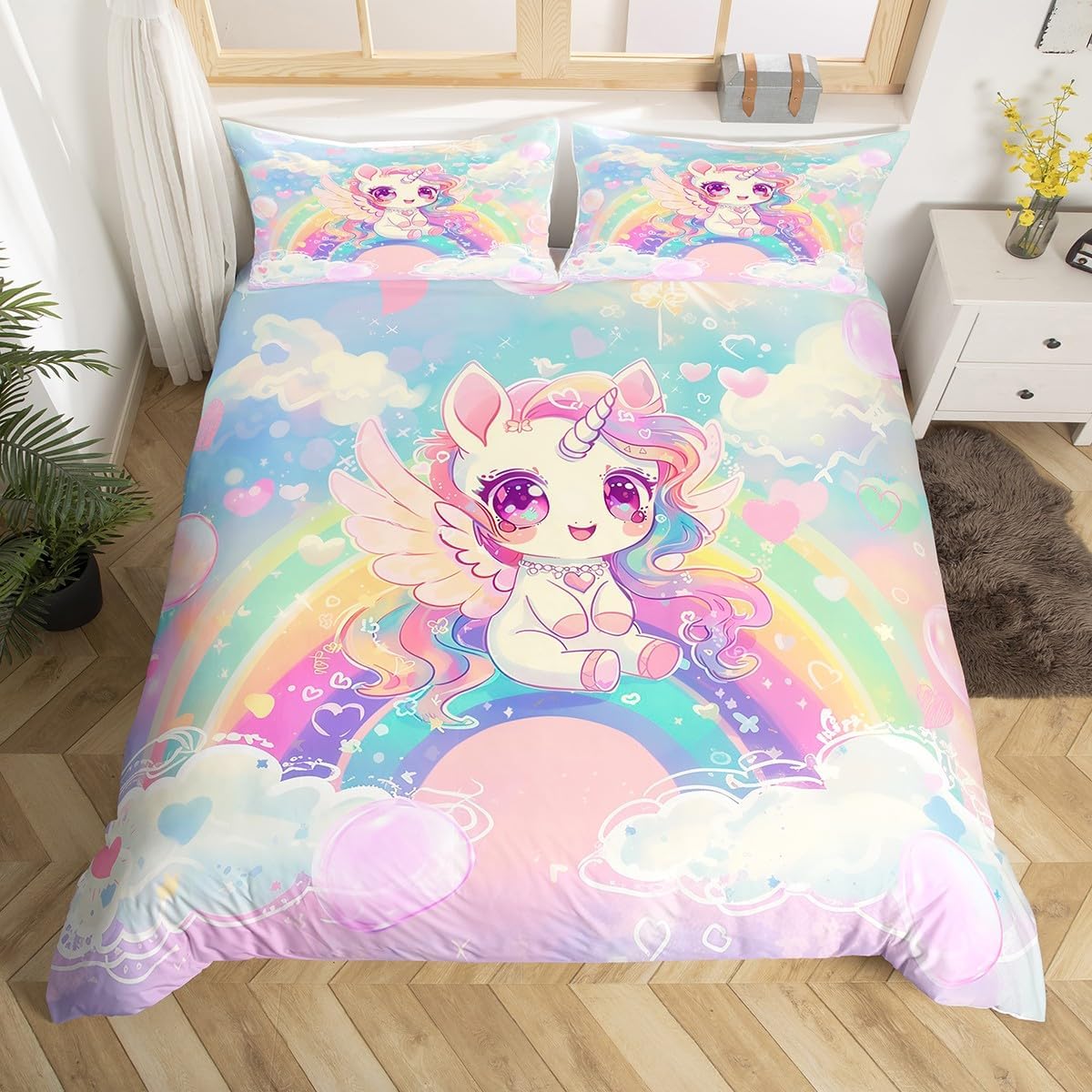 Drum Kit Duvet Cover,Kids Musical Instruments Bedding Set,Rock Music Comforter Cover for Boys Girls Room Decor,Neon Lighting Lightweight Bedspread Cover Twin Size with 1 Pillow Case(No Comforter)