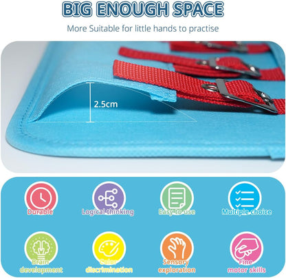 Learning to Dress Busy Boards, Shoe Tying Practice for Kids, Basic Life Skills Toys Learn to Button, Buckle, Zip, Snap, Lace, Tie, Sensory Board Fine Motor Development Toy for Preschool Classroom