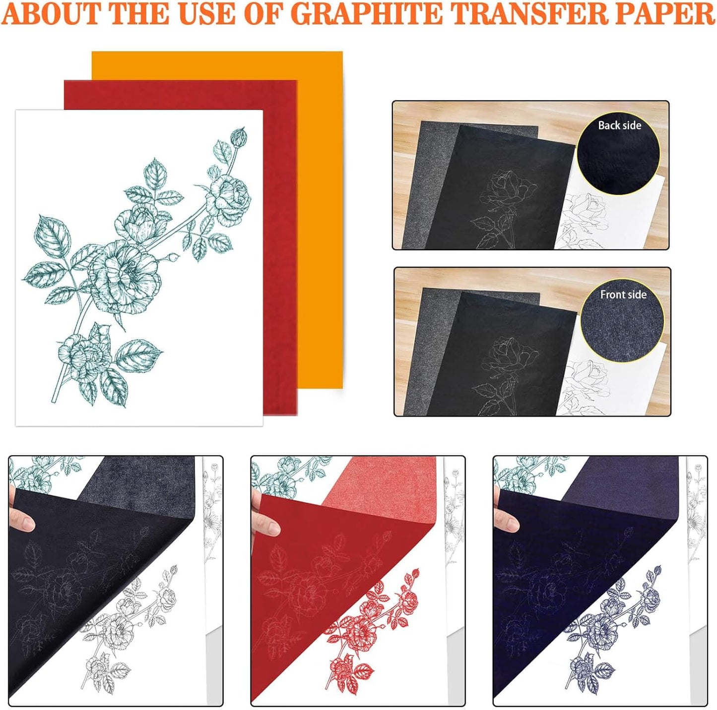 Carbon Paper for Tracing Graphite Transfer-Paper - PSLER 30 Pcs Black Graphite Paper for Tracing Drawing Patterns on Wood Projects Canvas Fabric Artist Lettering Sketch Drawing A4 8.27 X 11.81 Inch