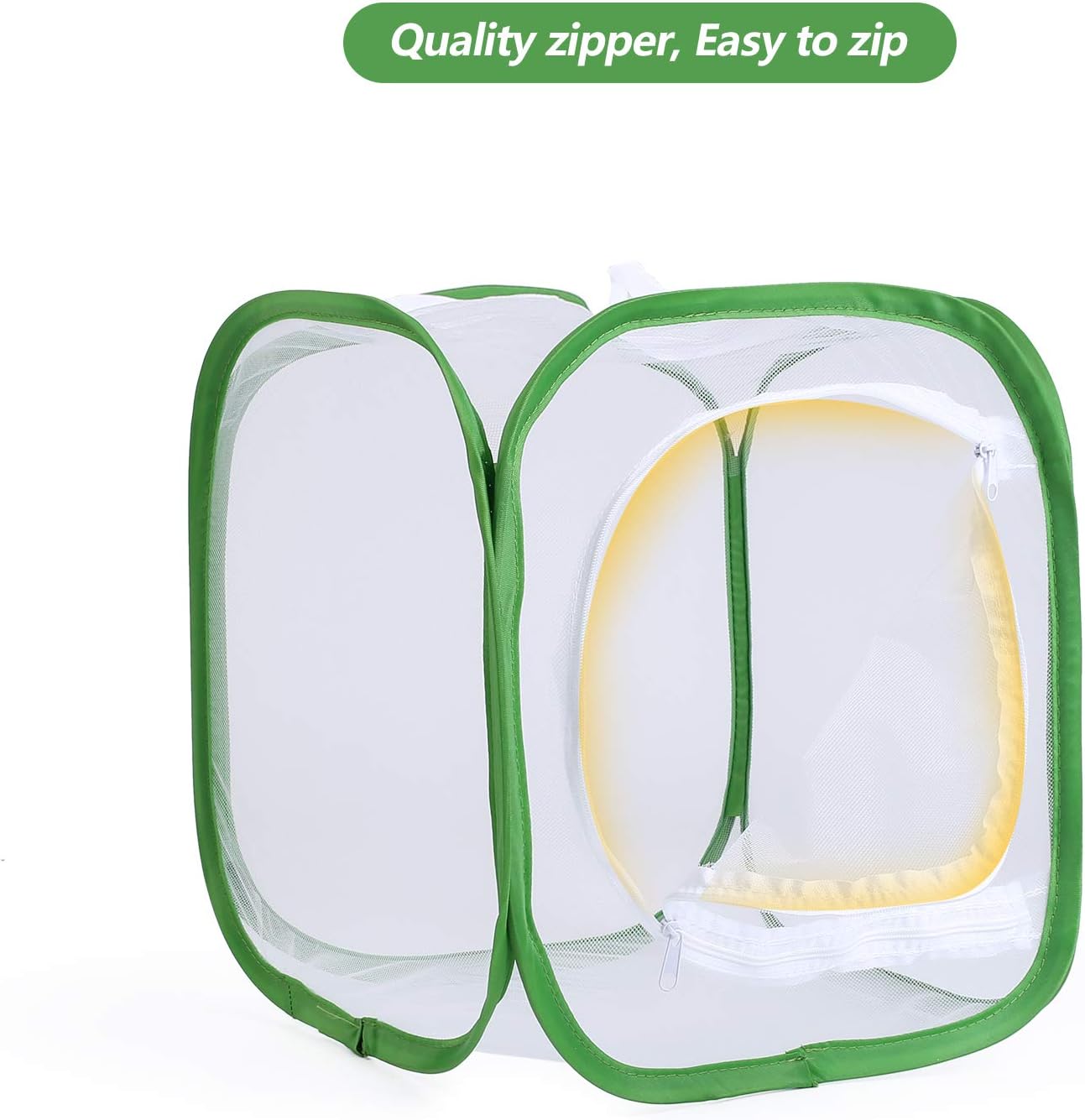 23.6" Large Butterfly Habitat Insect Cage Caterpillars Enclosure Pop-up Clear View 6 Mesh Panels 15.7 x 15.7 x 23.6 Inches Tall