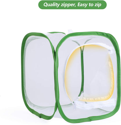 23.6" Large Butterfly Habitat Insect Cage Caterpillars Enclosure Pop-up Clear View 6 Mesh Panels 15.7 x 15.7 x 23.6 Inches Tall