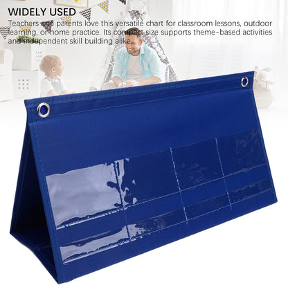 Alomejor CVC Words Phonics Pocket Chart, Foldable Desktop Kit with 38 Double Sided Cards for Preschool Kindergarten Literacy Practice