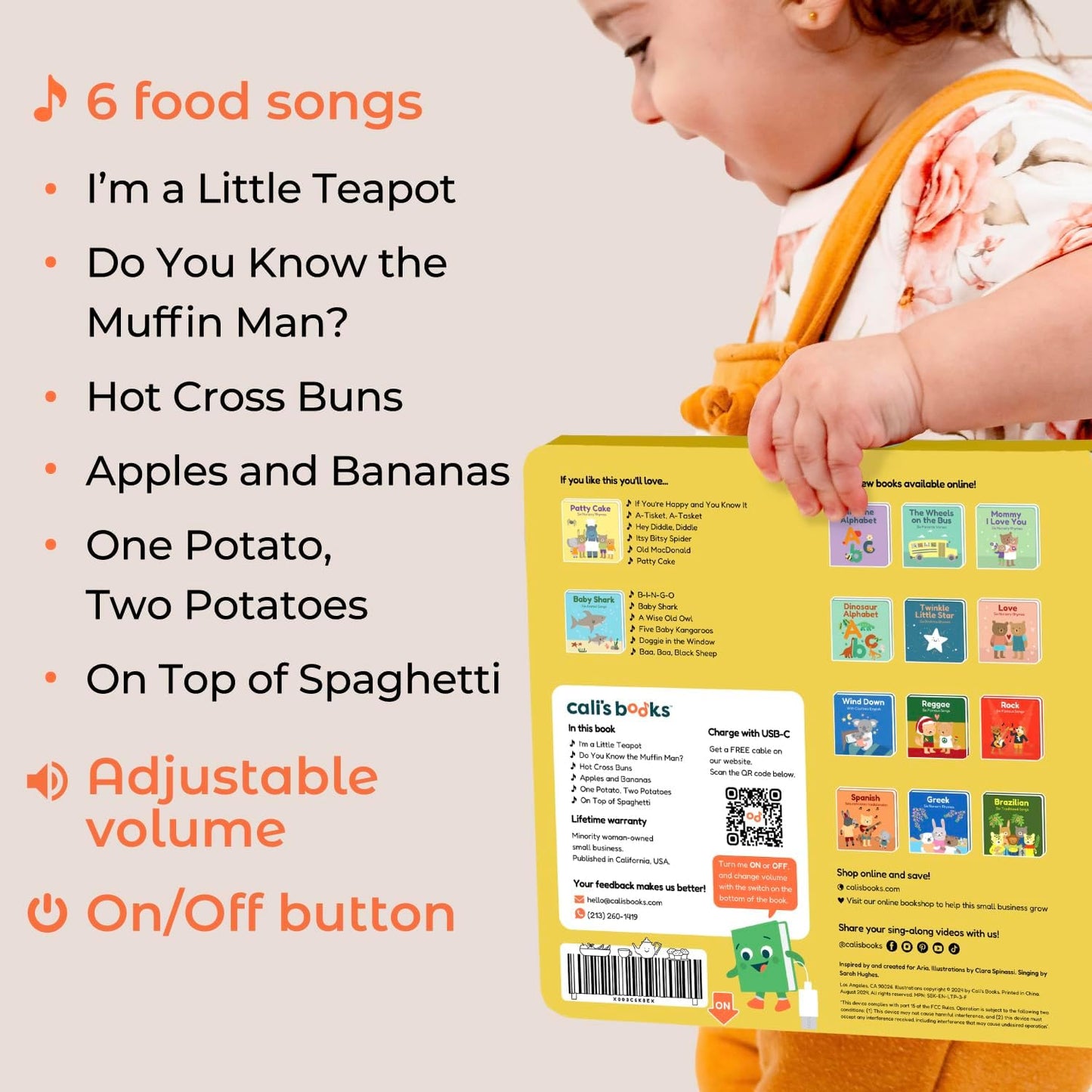Cali’s Books Wind Down – USB-C Rechargeable Baby Book for Toddlers 1-3, Headphone Jack, Expert-Designed Bedtime Musical Book with Gentle Activities and Affirmations for a Calming Nightly Routine