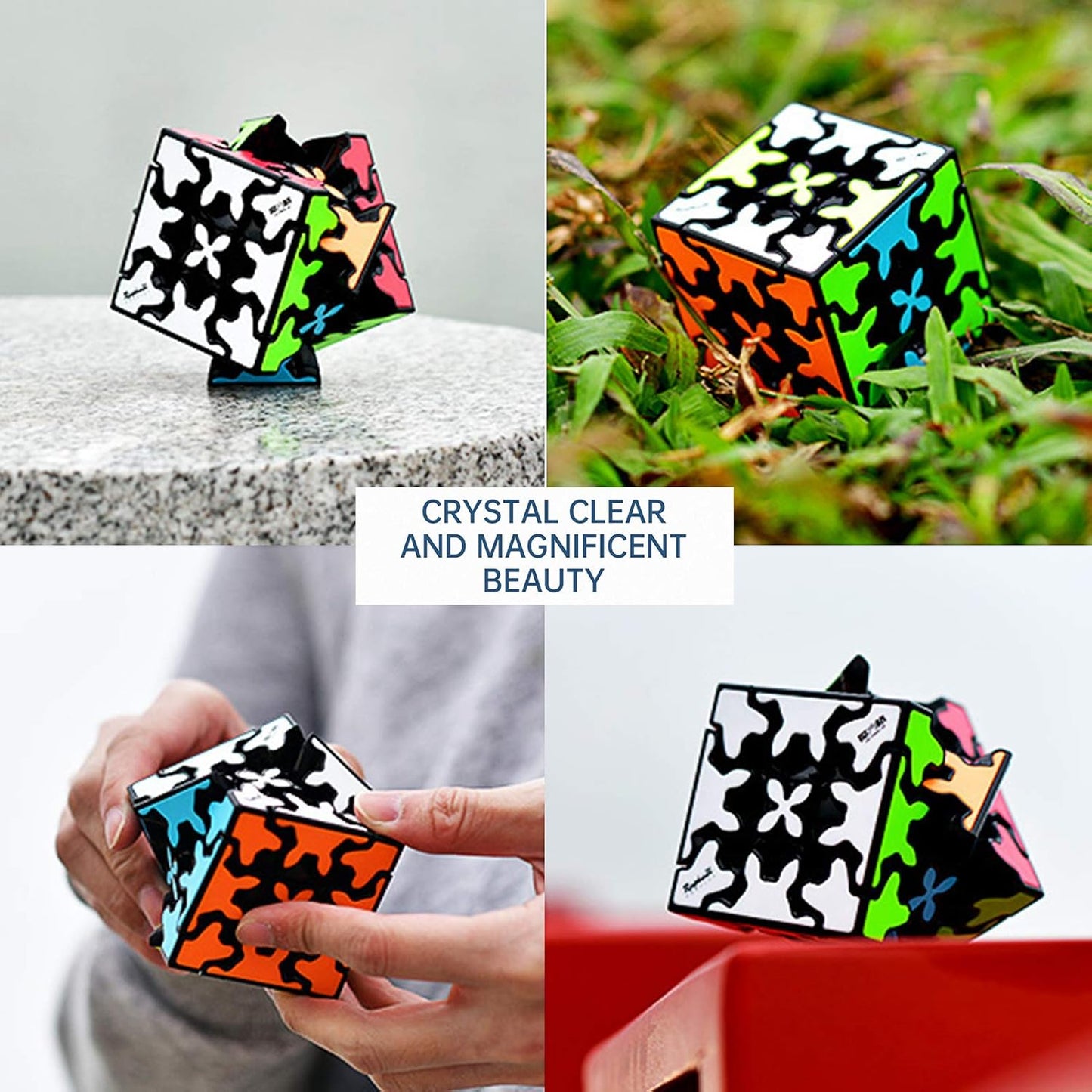 Gear Cube 3x3 with Three-Dimensional Gear Structure, Embedded Tile Design Magic Cube 3x3x3 Puzzles Toys (57mm), Suitable for Brain Development Puzzle Games for Children and Adults