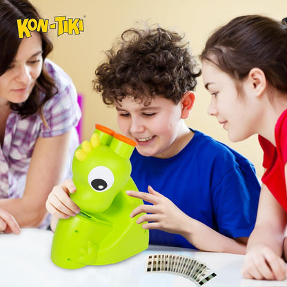 KON-TIKI Kids Dinosaur Microscope Viewer, Image Viewer with Stereo Goggles, 20 Micro Film Slides, 60 Science Images, LED Light, Q&A Learning Booklet, Educational STEM Toy Gift for Boys & Girls Age 3+