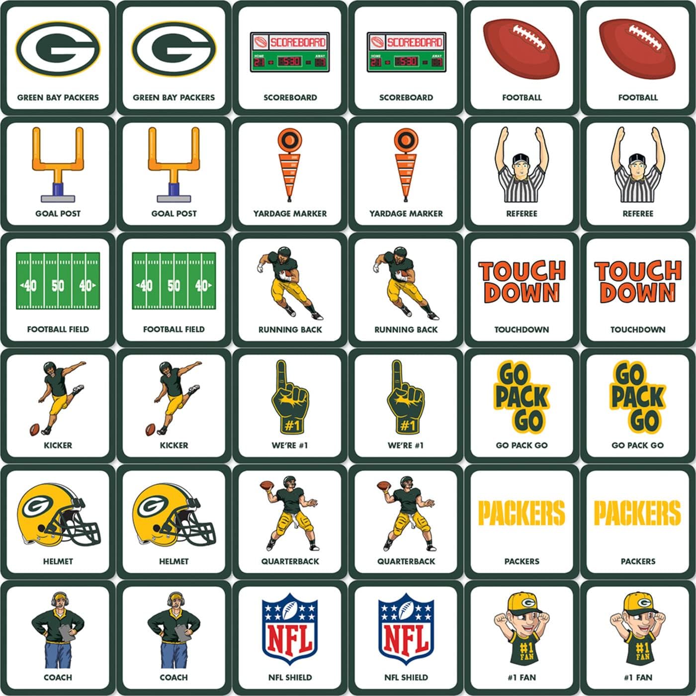 MasterPieces Sports Games - NFL Matching Game - Game for Kids and Family - Laugh and Learn