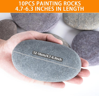 River Rocks for Painting 45 Pcs Large 2-3 Inch Flat Smooth Painting Stones Craft Rock to Paint for Kids Crafts Painting Bulk
