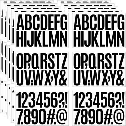 480 Pcs Waterproof 3" Vinyl Alphabet & Number Stickers - Self-Adhesive for Mailboxes, Windows, Doors, Signs, Vehicles & More, Black