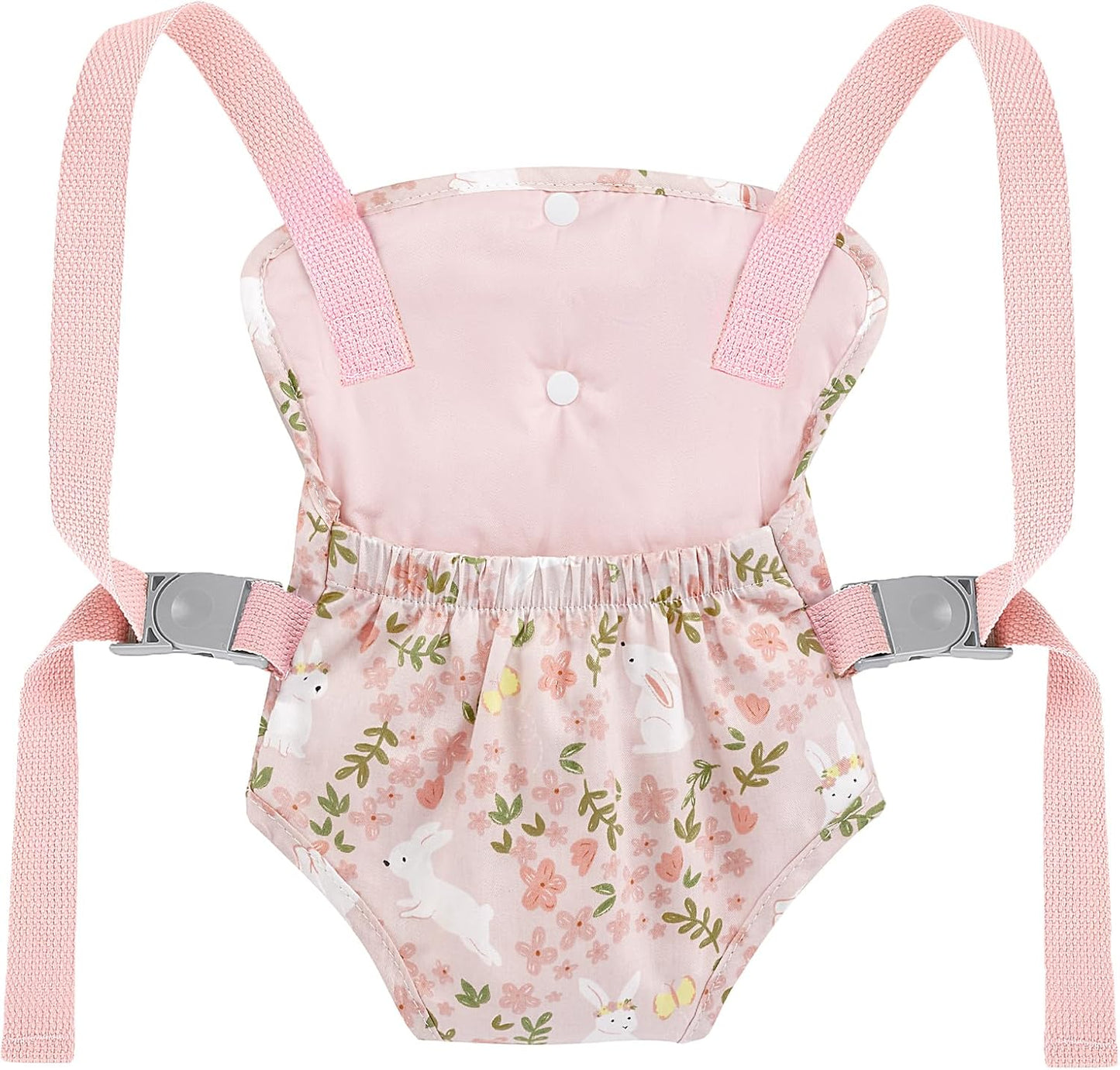 GAGAKU Baby Doll Carrier for Little Girls, Reborn Doll Accessories for Toddlers 3+ Years Old, Kids Toy Baby Dolls Sling Carrier - Pink - Moonflower