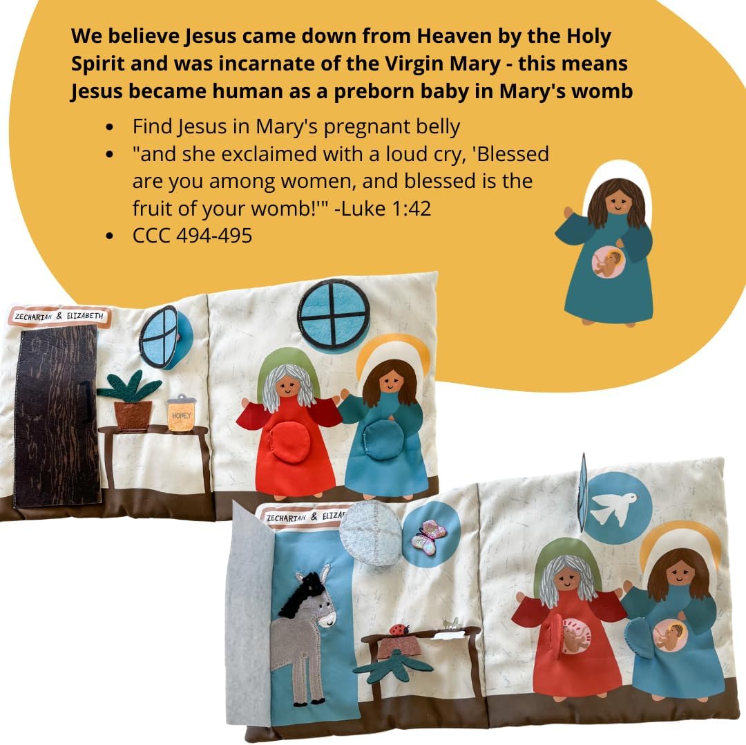 Rosary Quiet Book for Babies and Toddlers - Explore The Mysteries of The Rosary Through Play - Interactive Faith-Based Sensory Learning - Ideal for Family Prayer and Baptism Gifts