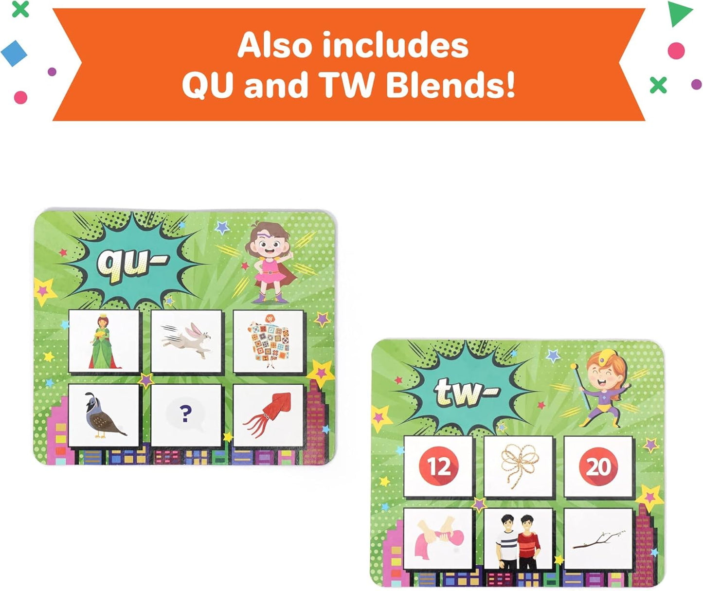 Super Blends Phonics Reading Game (22 Blends) - Phonics Games for Kids Ages 6-8, Reading Games for Emerging Readers, Best Resources for Parents and Teachers