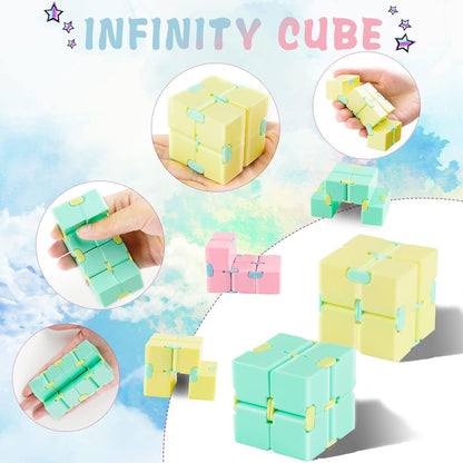 4 Packs Infinity Cube Toy Stress Relieving Game for Kids and Adults,Cute Mini Unique Gadget Anxiety Relief Kill Time Magic Puzzle Flip ADD, ADHD, Killing