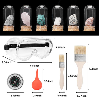 25 PCS Geology Rock Pick Equipment Kit, 28 oz. Rock Pick Hammer with 12" Mason Chisel, Safety Glasses, Whistle, Jewelers loupe, Tool Set for Hounding, Gold Mining & Prospecting, Stone Breaking