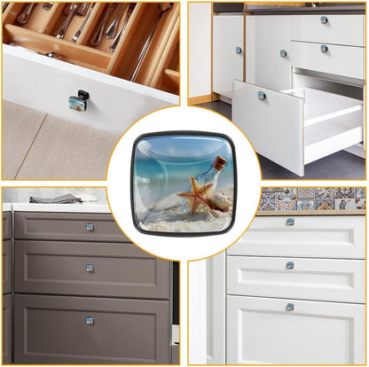 4 Pack Cabinet Knobs Drawer Pulls, 30mm Round ABS Glass Drawer Hardware Growing Butterfly Cabinet Handles with Screws for Dressers Kitchens Cupboard