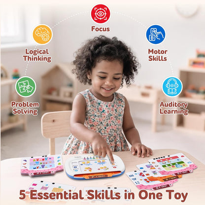 JoyCat Interactive Logic Learning Toy for Kids Ages 3-8, Educational Flash Card Game with 160 Learning Activities, Matching, Sequencing & Problem Solving, Montessori STEM Gift for Boys Girls