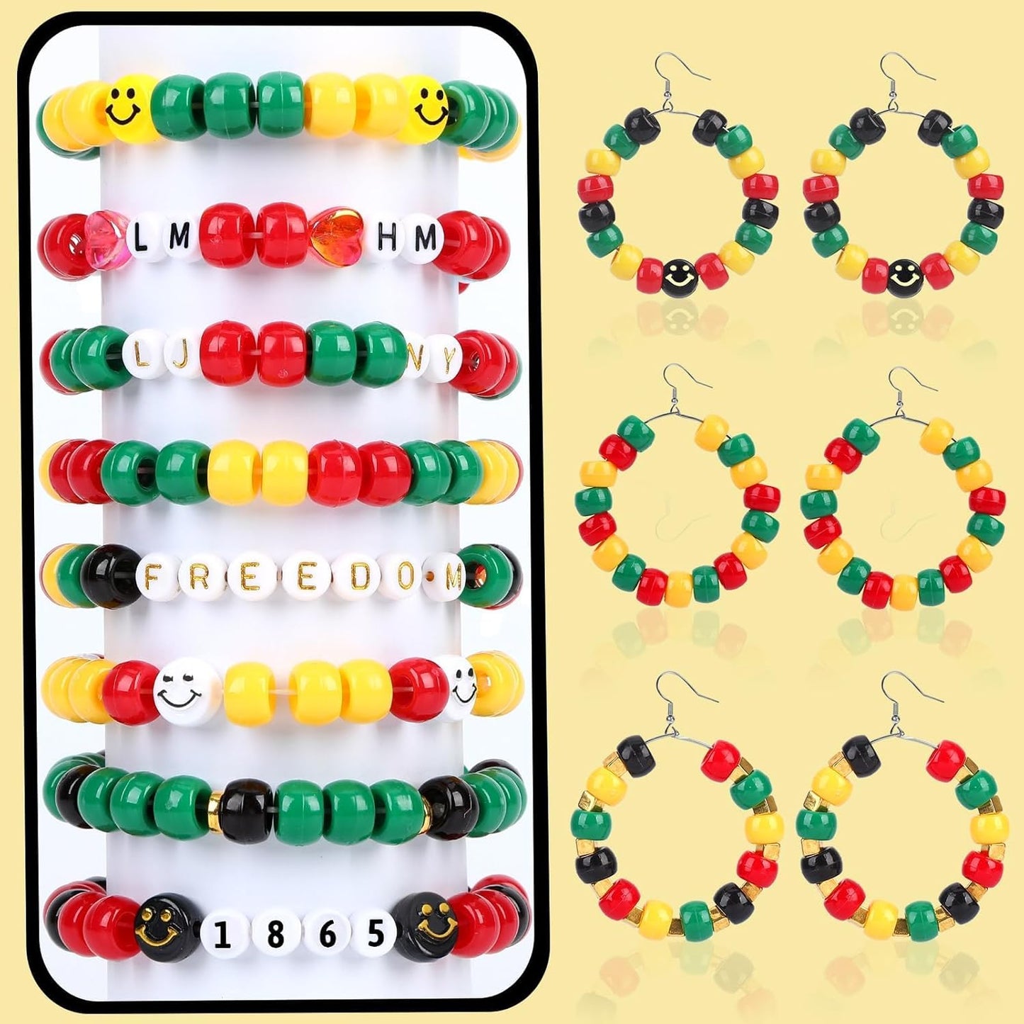 UPINS 1200Pcs Christmas Pony Beads Friendship Plastic Small Hair Beads Red Green White Pony Beads for Necklace Supplies (Christmas)