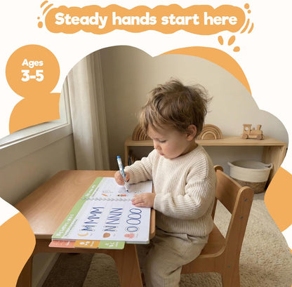 inamio Tracing Book for Kids Ages 3-5 - ABC Preschool Learning Activities, Reusable Handwriting Workbook, Childrens Busy Books for Pen Control - Alphabet & Letter Handwriting Practice for Kids