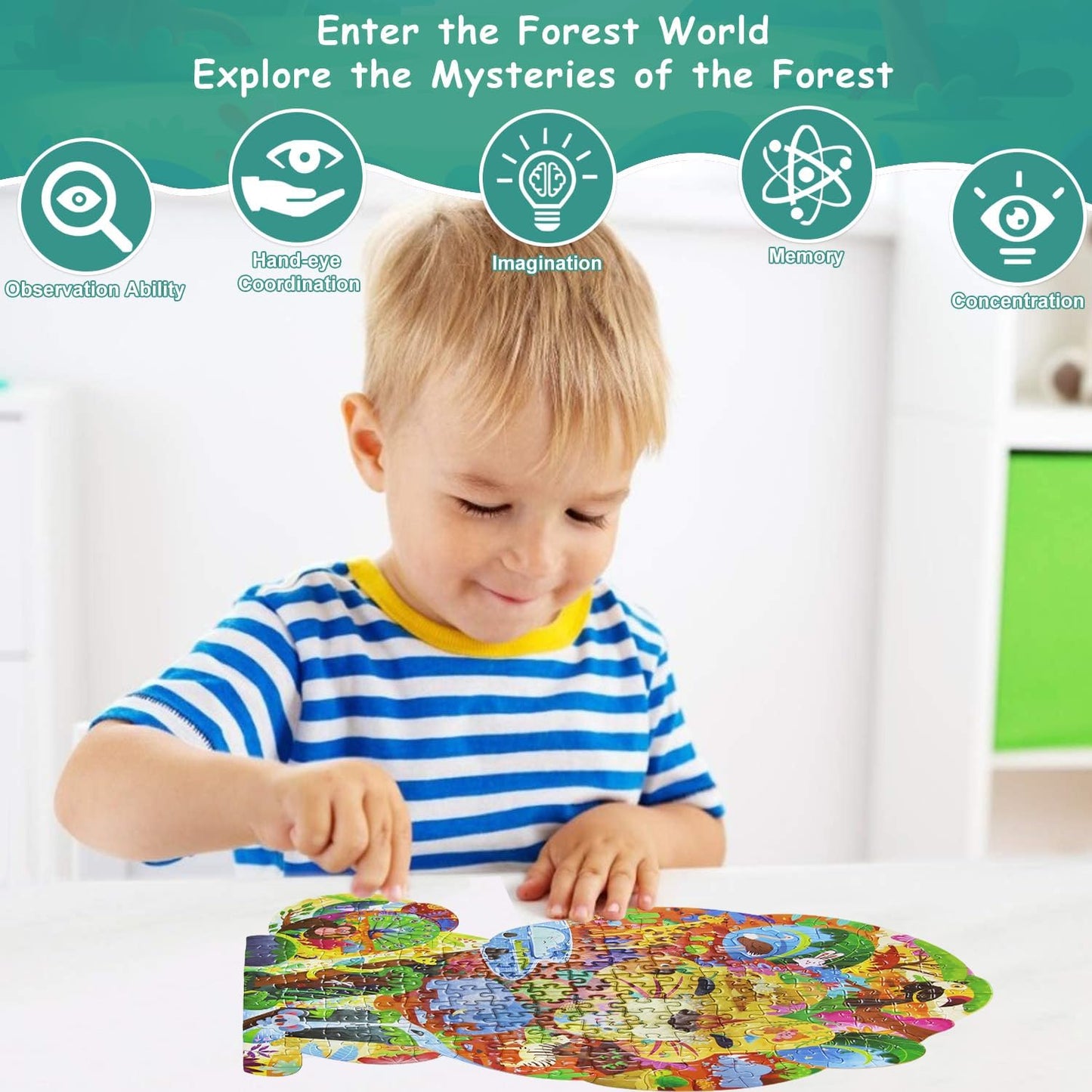 Dinosaur Puzzles for Kids Ages 6-8 Years Old 295 Piece Jigsaw Puzzles Unique Animal Shape Floor Puzzle Ages 8-10 Learning Educational Toys Birthday Gift for Boys Girls Ages 10-12