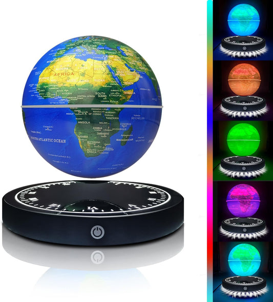 Magnetic Levitating Floating Globe with LED Light, 16 Colors Cool Tech Gadgets Gifts World Globe Lamp for Men Father Boys Girls, Birthday Gifts for Home Office Desk Decor Display