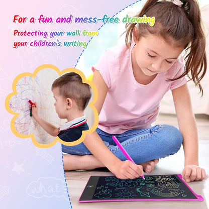 TECJOE 10 Inch 2 Pack LCD Writing Tablet, Colorful Doodle Board Drawing Tablet for Kids, No Mess Toddler Travel Learning Toys, Christmas Birthday Gifts for 3 4 5 6 7 8 Year Old Boys Girls Preschooler