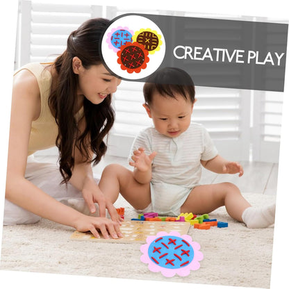 YARNOW 1Set Lacing for Non Woven Threading Activity with Edges for Fine Motor Skills Development and Early Learning Travel Fun