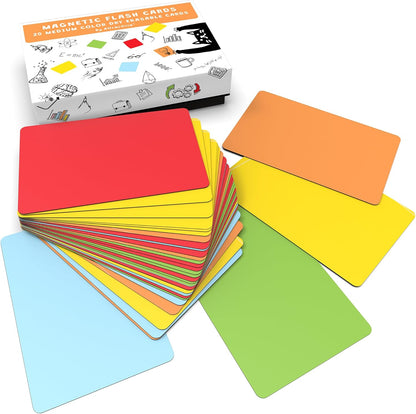 Attractivia Dry Erase Magnetic Labels 7.3 x 5.6 in, Dry Erase Magnets, 20-Pack, White Erasable Write-On All-Purpose Labels, for Office, Education, Home, Whiteboard