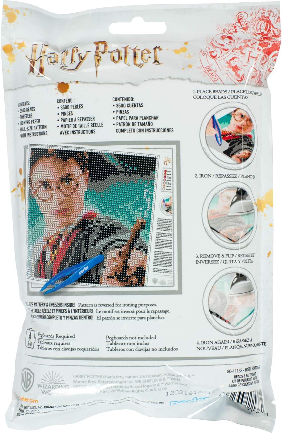 Perler 80-53517 The Wizarding World Chibi-Style Harry Potter Fused Bead Activity Kit, Multicolor, 227 Pieces