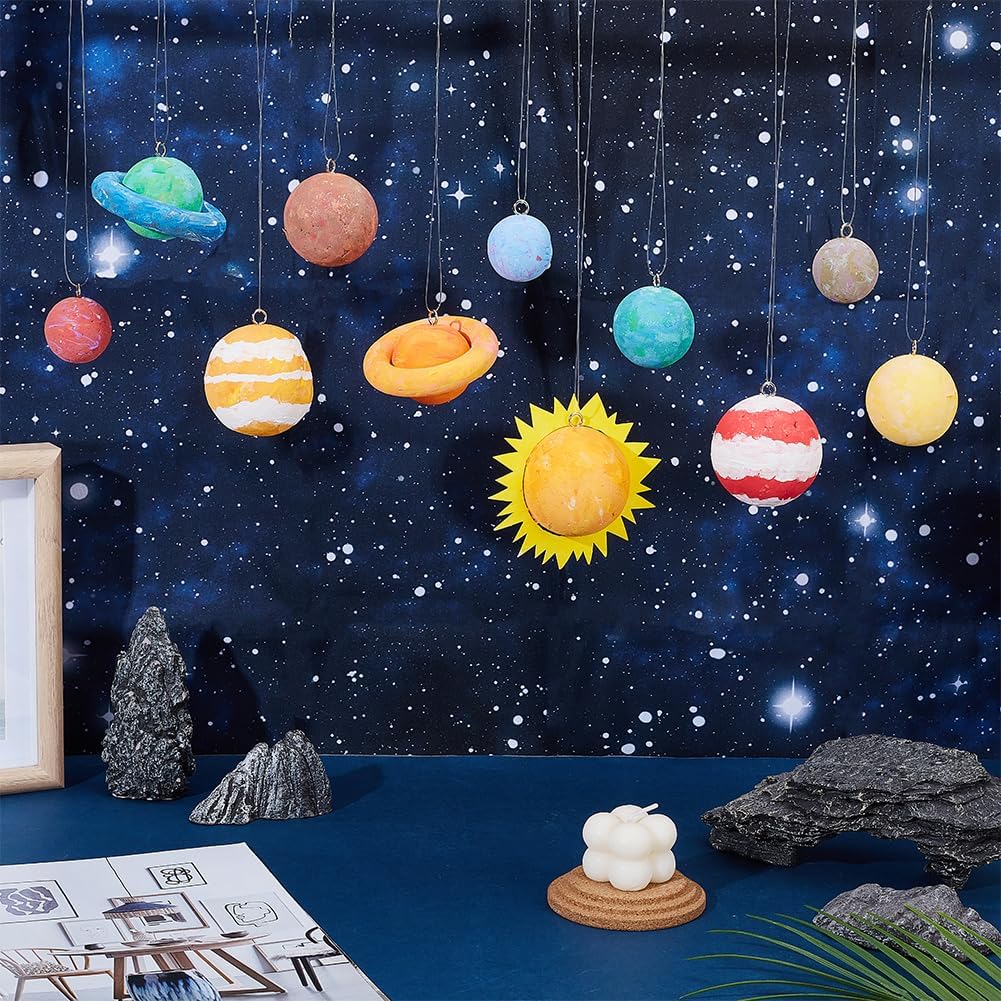 WEBEEDY Solar System Foam Ball Kit for Crafts,DIY System Project Kit Include Foam Balls Pigments Brushes Starry Sky Background Cloth for Hanging Space Project Party Decor Christmas Birthday Gift